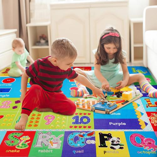 Baby Play Mat Kids Rug for Floor, Playmat for Kids Toddlers Infant, Extra Large Thick Playtime Collection ABC, Numbers, Animals Educational Area Rugs for Playroom (59 x 39.4 Inch)