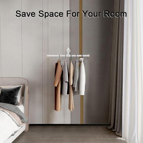 Color White Industrial Pipe Clothes Rack Floating DIY Wall Mounted, Heavy Duty Rustic Vintage Clothing Rod, Metal Garment Bar Space-Saving Hanging for Bedroom, Bathroom and Laundry Room (White)
