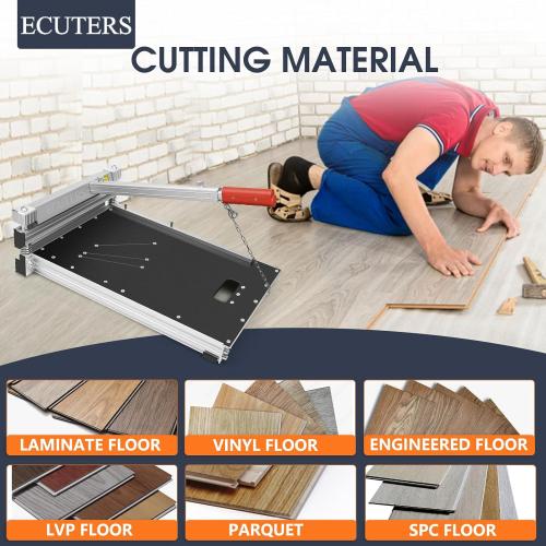 13“ Laminate Floor Cutter with Wheels, Heavy Duty Vinyl Floor Plank Cutter, Adjustable Angle Length Cutting 17mm Thick LVP SPC WPC Engineered Wood