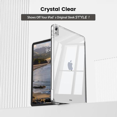 Case for iPad Air 11 inch M3/M2(2025/2024), iPad Air 5th/4th Generation (2022/2020) 10.9 inch with 2-in-1 Sliding Detachable Clear Cover, Protective Soft TPU Frame, Auto Wake/Sleep(Green)