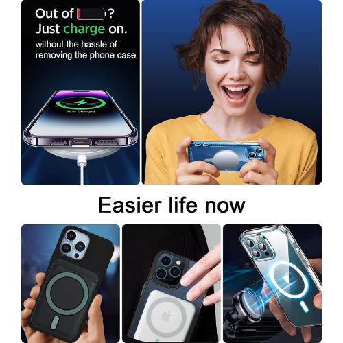 Metal Ring Compatible with MagSafe Sticker Designed for iPhone 12~17, Circle Magnetic Magnet Adapter Rings for Phone Case (White)