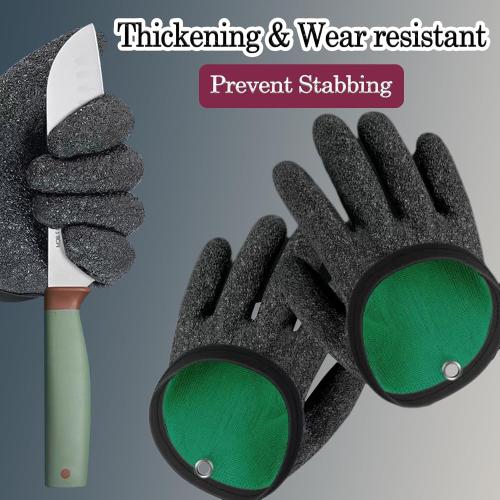 2Pcs Fishing Gloves with Magnet Release - Professional Anti-Slip Catch Fish Gloves,Puncture Proof Ice Fishing Glove for Handling,Catching,Cleaning,Hunting,Fisherman Fishing Accessories