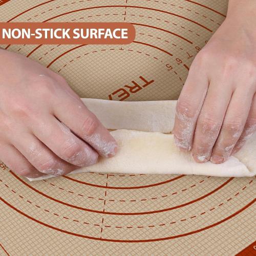 Silicone Pastry Mat, 16 x 24 Silicone Baking Mat for Counter Rolling Dough, Reusable Non-Stick Extra Large Dough Mat with Measurement for Pie Crust, Pizza and Cookies