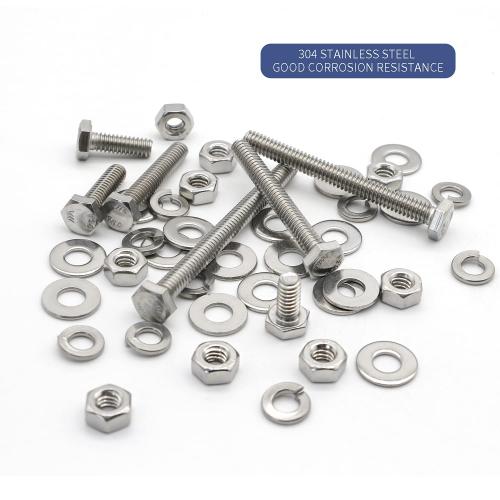 200PCS Nuts and Bolts 1/4-20 x 1/2”, 3/4”, 1”, 1-1/2”, 2”, 2-1/2”, 3” Carbon Steel Hex Bolts and Nuts Assortment Kit Hardware Screws Set (7 Different Sizes)