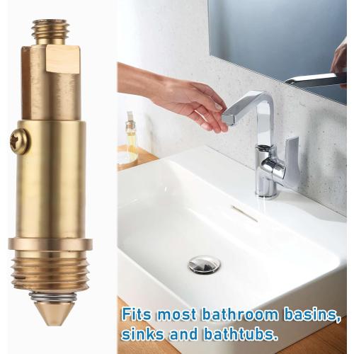 2 Pcs Basin Sink Clicker Pop Up Tub Drain Stopper Sink Pop Up Stopper Pop Up Bolt Basin Bath Sink Drain Click Clack Replacement Plug Bolt Spring Brass Push Spring Plug for Most Sink Tub Basin Drain