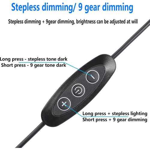 SinLoon USB Male with ON/Off Switch to Stripped Ends, USB 2.0 9-Speed Dimming Switch Power Cable, for LED Strips Little Table Lamp and Other 5V Devices 5PCS (1.5M/4.9FT)