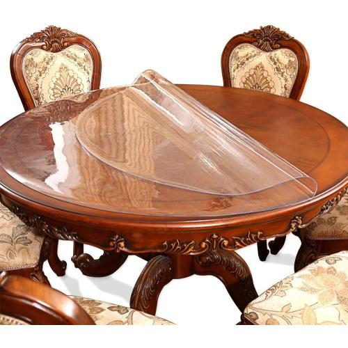 54 Inch Round Clear Dining Table Protector Tablecloth Cover Desk Top Pad Mat for Glass Furniture Study Coffee End Bed Sofa Side Bistro Bar Corner Pub Night Stand Dinner Table Thick Plastic PVC Vinyl