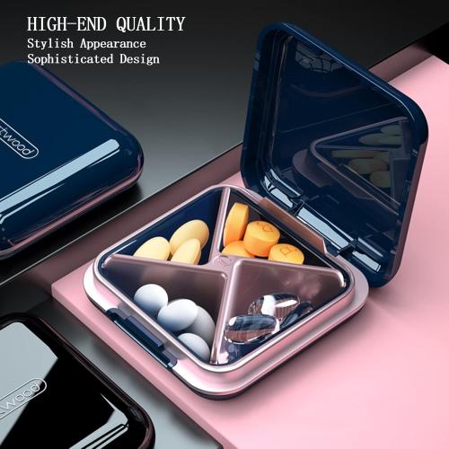 DUBSTAR Travel Pill Organizer Moisture Waterproof Small Pill Box for Pocket Purse 4 6 Compartments Portable Pill Case Medicine Vitamin Holder Container,Blue