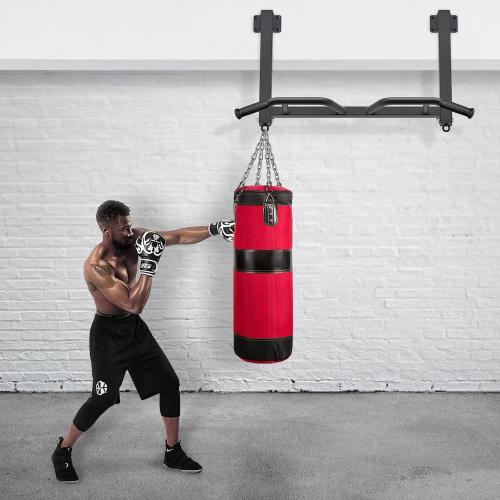 Kipika 32 Ceiling Mounted Pull Up Bar - Heavy Duty, Highly Adjustable, Multifunctional Chin Up Bar - Home Gym System with Punching Bag Hanger and Resistance Bands Training