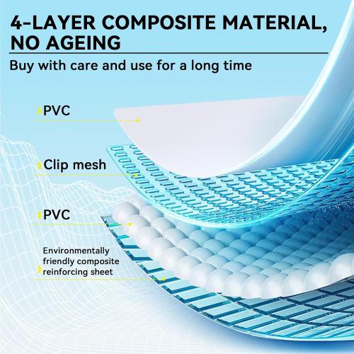 Foldable Swimming Pool, Rectangular Above Ground Swimming Pool for Outdoor Family Square Pool with Drain Plug and Drain Hole, Easy to Assemble, Pool for Backyard Dog Pools (3m)