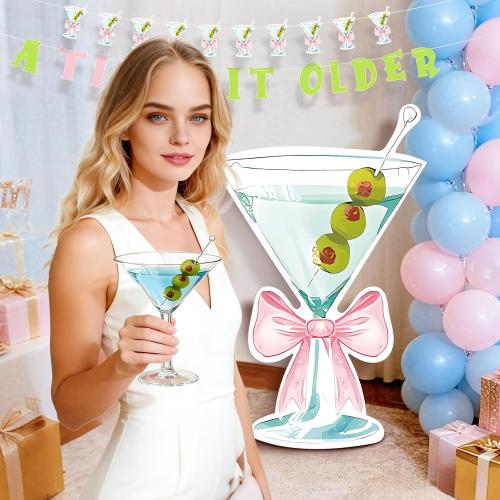 Martini Party Decorations, 30 x 47 Inch A Tini Bit Older Cutout | Martini birthday decorations with a reusable cardboard photo prop for bachelorette parties, bridal showers and 21st birthdays