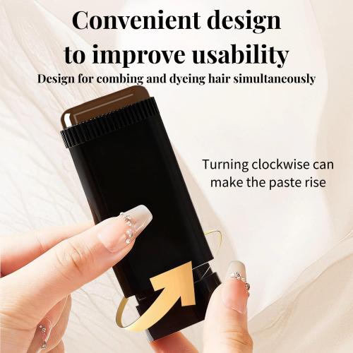 Safe and Convenient Comb Hair Dye Stick, White Hair Cover Stick, 2-in-1 Convenient Instant Dyeing, Waterproof and Sweat Proof, Quick Root Dressing (Black Brown) d
