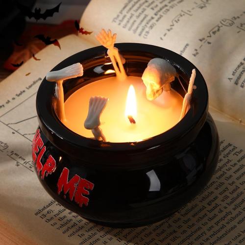 Halloween Skeleton Candles Decoration Skull Candles Vintage Farmhouse Gothic Decoration for Home Bar Indoor Room Tables Halloween Birthday Gifts for Adults Women Men(Spooky)