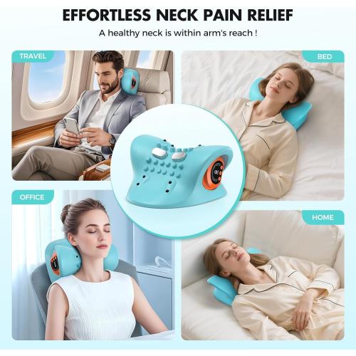 Smedz Neck Massager 2026 New Upgrade 3 in 1 Portable Massager with Heat &Comfortable Stretching–Adjustable Intensity for Neck & Shoulder Relaxation at Home, Office
