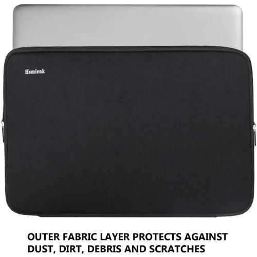 Laptop Sleeve 15.6 Inch, Durable Shockproof Protective Cover Flip Case Briefcase Carrying Computer Bag Case Compatible with 15.6 Inch HP, ASUS, Lenovo, Acer, Notebook, Computer, Black
