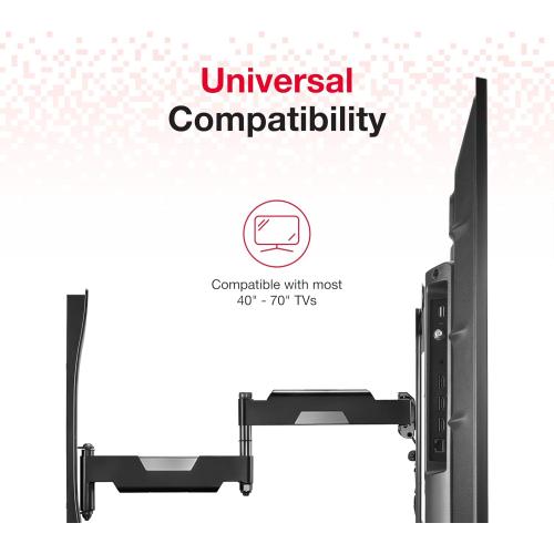 Rocketfish - Full-Motion TV Wall Mount for Most 40 - 75 TVs - Black Non-Retail packaging