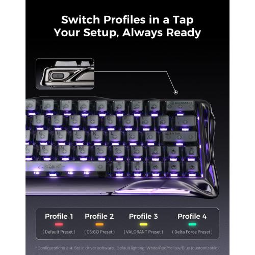 GravaStar Mercury V60 Pro 60% HE Magnetic Gaming Keyboard, True 8kHz Polling Rate, 0.125ms Latency, Dynamic Rapid Trigger, 0.005mm Adjustable Actuation, Full Aluminum Frame