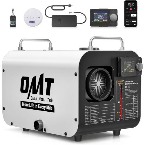 Orion Motor Tech 5kW Diesel Heater, 12V 24V All in One Diesel Air Heater 1.3 Gal Tank with CO Alarm Auto Shutoff Compatible with Car Truck RV Camper Boat （Not an Engine Part）