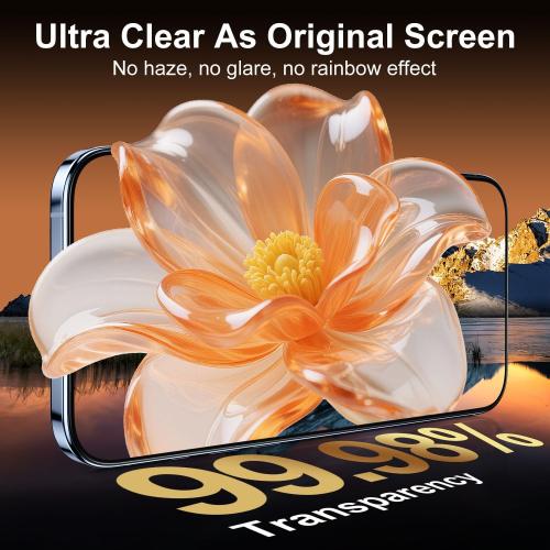 BossKiss for iPhone 17 pro max Screen Protector 6.3 inch, [TOP 9H  Hardness] [Military Grade Shatter Protection] [Sensitive Touch] [Easy Installation] [HD Clear] Full Coverage Tempered Glass 2 Pack