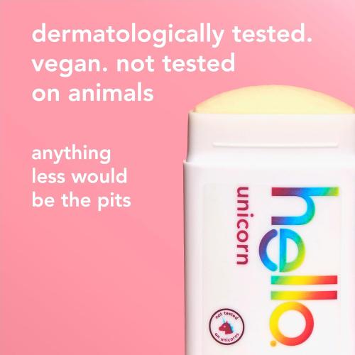 hello Unicorn Aluminum Free Deodorant for Women, Girls, Safe for Kids, Dermatologically tested, Natural Fragrance, 2 Pack