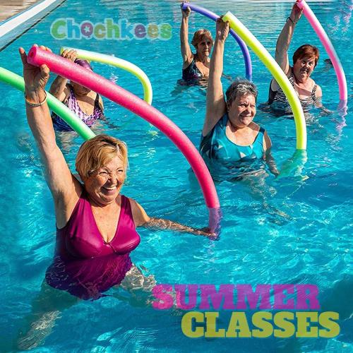 Floating Pool Noodles Foam Tube 2-Pack, Thick Hollow Noodles for Floating in The Swimming Pool, 52 Inches Long