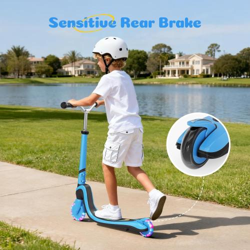 Tonbux Scooter for Kids with Light-Up Wheels & Deck, Adjustable Heights 2 Wheel Kids Scooters for Kids 5-7, Toddler Scooters with 4 Lighting Modes Deck