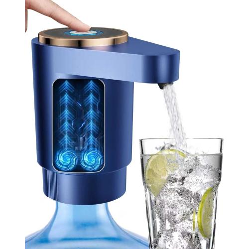 Water Jug Pump for 5 Gallon Bottle – Portable Electric USB-C Charging Dispenser, Dual Powerful Motors, Fast Flow, Fits 2-5 Gallon Jugs – Ideal for Home, Office, Camping, RV, Blue