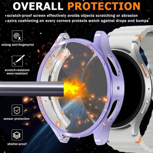 RICHONE [10 Pack] Compatible with Samsung Galaxy Watch 7 40mm Screen Protector Case, Soft TPU Protective Face Cover Colored Bumper Accessories for Women Men (10 Colors, Samsung Watch7 40 mm SM-L300)