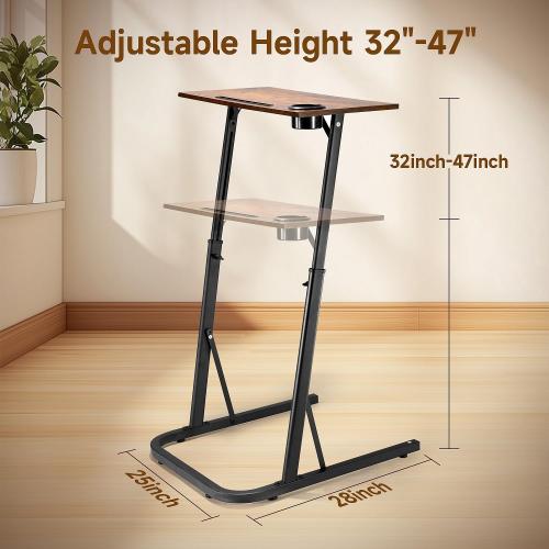 VTORY Adjustable Standing Desk for Walking Pad Treadmill, Desk for Bike/Cycling, Stand Table for Treadmill Walking Pad, Bike/Walking Pad/Treadmill Trainer Desk Stand, Attachment, Bar for Walking Pad