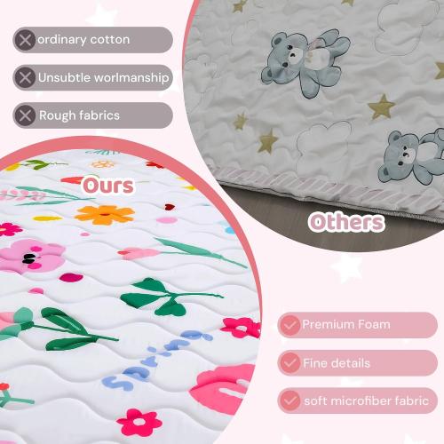 RONGFA Baby Play Mat for Floor, 56'' x 56'' Thicken Foam Soft Padded Mat for Baby