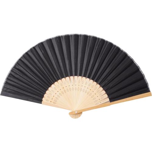 50pcs Black Imitated Silk Fabric Bamboo Folded Hand Fan Bridal Dancing Props Church Wedding Party Favors with Organza Bags