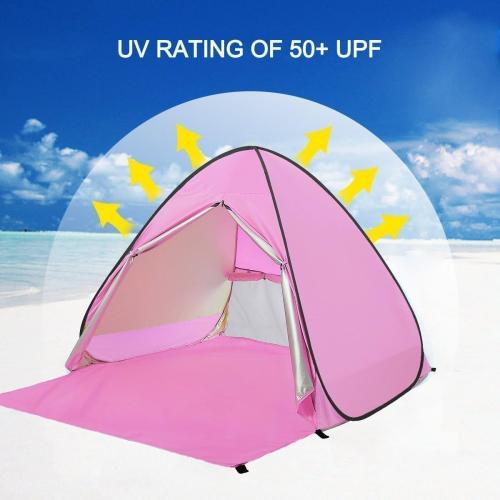 Automatic Pop Up Beach Tent Instant Portable Quick Sun Shelter for 2-3 Persons (Pink)