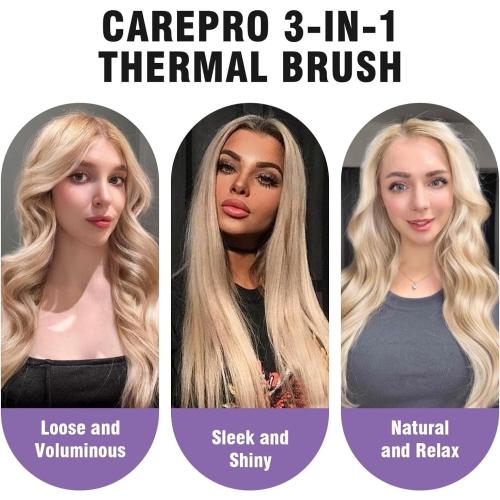 zavarea Thermal Brush, 1.5 Inch Heated Round Curling Brush, 800M Negative Ions Ceramic Stylers for Less Frizz, 4 Temp Set, Dual Voltage for Travel, Easy Use Boosts Shine