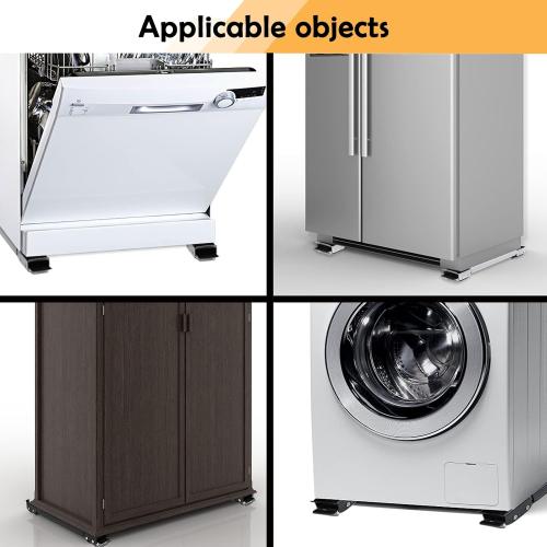 Extendable Furniture Appliances Rollers, Mover Tools with 24 Roller & Brake Equipment for Heavy Washing Dryer Machine Refrigerator for Mobile Wheels Strong Base Stand Hold Up to 660 lb White
