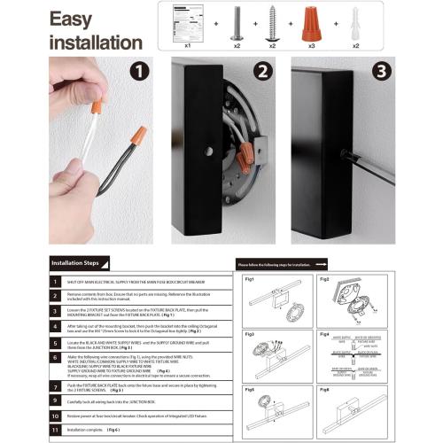 zouzai 2nd Gen Modern LED Bathroom Vanity Light Bar, Dual-Sided Black IP44 Wall Fixture Over Mirror, 5CCT Adjustable (2700K–5000K), 180° Rotatable, Dimmable – Upgraded Design(48 inch)