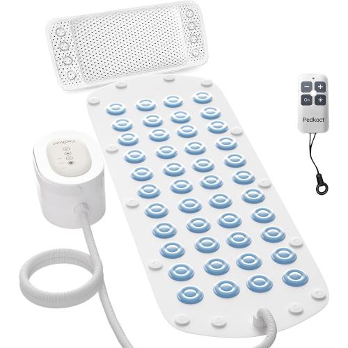 Upgraded Heated Bubble Bath Mat - Warm Air Bubble Massage Mat for Bathtub, Quiet Motor System with Remote Control, Portable Kit for Luxury Home Spa Experience