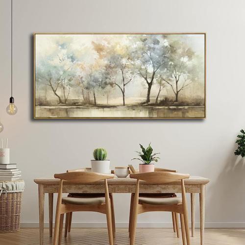 Size 24x48 Abstract Wall Art Artwork Retro Trees Pictures Decor Canvas Painting Framed Ready to Hang Living Room Bedroom and Office Wall Decor 24x48 Inch