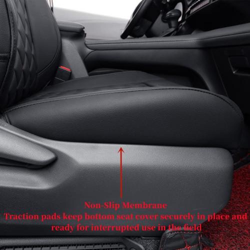 coverdream Sienna Seat Covers Custom Fit for 2021-2024 2025 Toyota Sienna LE & XLE (8-Seater),2nd Row Bench Seats w/Removable Middle Seat,Full Coverage Leather Car Seat Protector (Full Set,Black/Red)