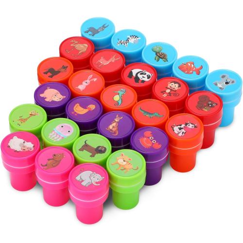 Animal Stamps for Kids, 26Pcs Self Inking Stamps Party Favors Zoo Farm Stampers Birthday Gift Party Supplies Goodie Bag Prizes Classroom Rewards Filler Arts and Crafts for Kids