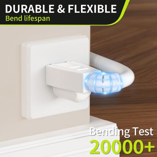 16/3 White Extension Cord 6 FT Indoor, Short Extension Cord