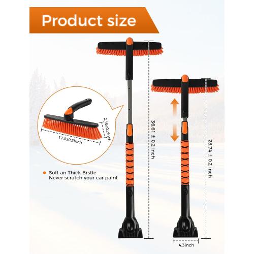 Ice Scrapers for Car Windshieldand Extendable Snow Brush with Foam Grip and 360° Pivoting Brush Head for Christmas Car Auto Truck SUV