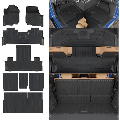 Floor Mats Compatible with 2025 2026 Ford Expedition 7-Seater Captain Chairs (NOT for Max) Trunk Mat Cargo Mat Cargo Liner Expedition Accessories (Floor Mats Trunk Mat Backrest Mats)