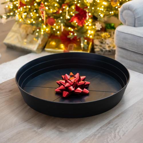 Garden Hour 18 Pack of 2 Large Plant Saucers for Potted Plants & Felt Mat for Floor Protection - Plastic Plant Trays for Indoors No Holes - Extra-Deep Drip Trays for Potted Plants - 18W x 3D in.