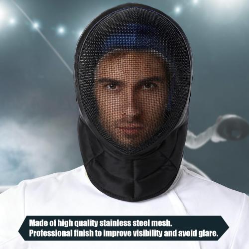Fencing Coach Mask Mental Fencing Protective Gear Comfortable Safe Helmet for Training Sword Sparring Coaches, Black
