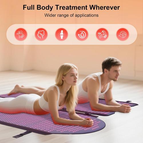 W2570 Full Body Red Light Therapy Mat, 71x33 Redlight Therapy Blanket with Premium Leather, 2580 LEDs Dual Wavelength 660nm & 850nm Near Infrared Therapy Bag for Home Use