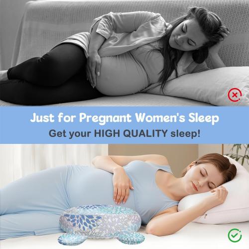 Pregnancy Pillow for Sleeping,Maternity Pillow with Cooling,Maternity Support for Back and Hip Relief,Soft and Comfortable Wedge Pregnancy Pillows Side Sleeping Support for Belly with Removable Cover