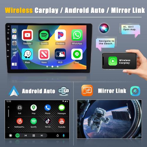 8 Core 6 128G Android 15 Car Stereo Upgrade Radio for Toyota Yaris Vios 2007-2012, 9'' Touch Screen with Wireless CarPlay & Android Auto, AHD Backup Camera, Mirror Link, GPS Navigation