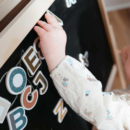 Tiny Land Easel for Kids, Double-Sided Magnetic Easel, Adjustable Wooden Kids Art Easel with Paper Roll, Learning-Toy for 3,4,5,6,7,8 Years Old Boy & Girls