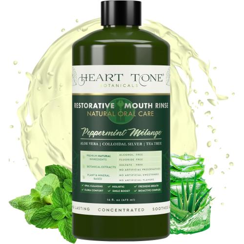 Colloidal Silver Mouthwash | Nano Silver Alcohol-Free Mouth Rinse | Aloe Vera, Zinc, MSM & 18 Botanical CO2 Extracts | pH Balanced | Fluoride Free | Peppermint