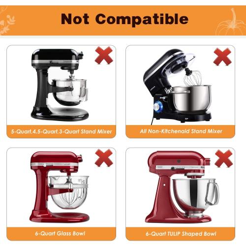 Flex Edge Beater for KitchenAid 6QT Bowl-Lift Stand Mixer, Beater with Double Silicone Edge, Mixer Paddle, Perfect 6 Quart Bowl-Lift Stand Mixer Attachment for KitchenAid, White